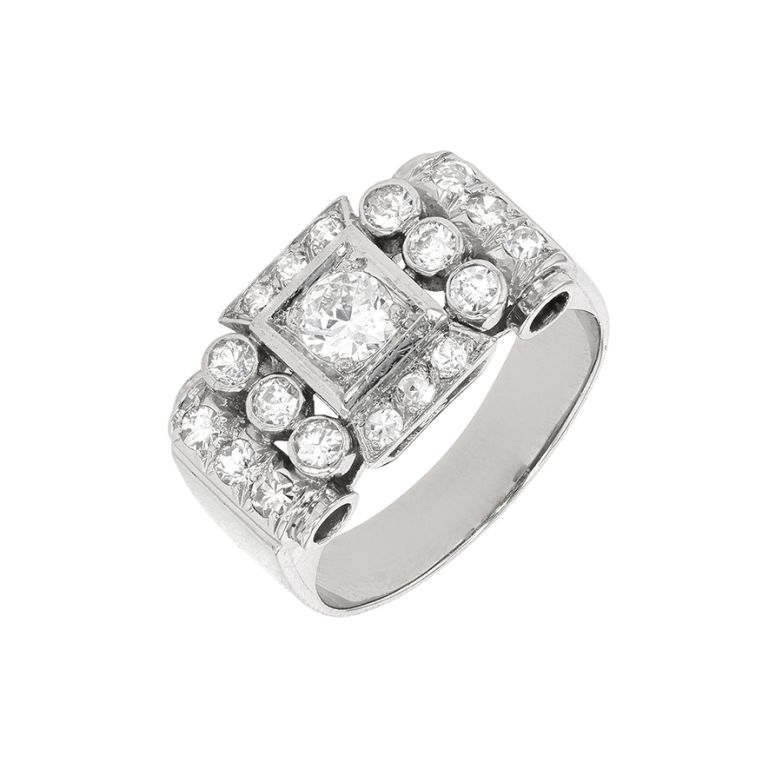 Acheter Bague ancienne diamants 0.59 carat or blanc et platine 7.21g Comme neuf - 2400,00 € Bague ancienne diamants 0.59 carat or blanc et platine 7.21g Comme neuf - reconditionné disponible sur Gemme Les Bijoux